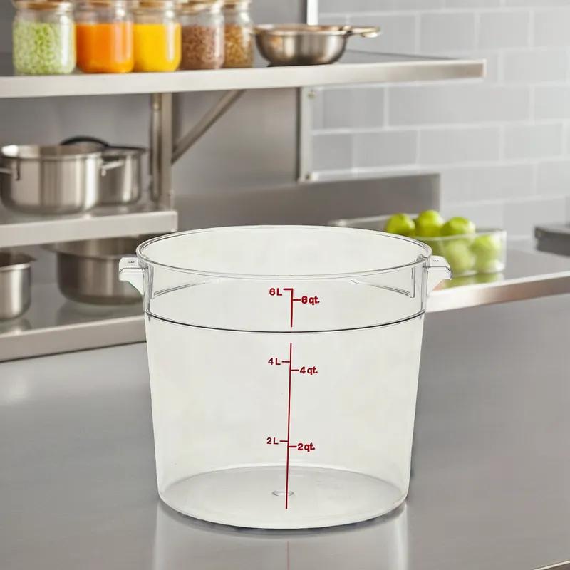 Camwear® Food Storage Container 6 QT Clear Round 1/Each