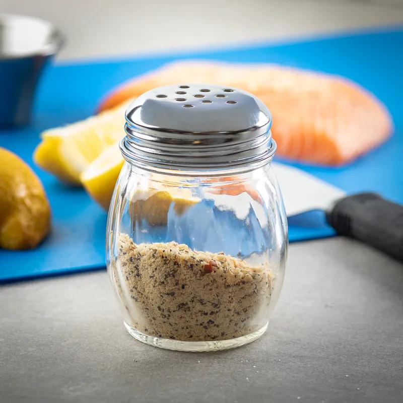 Cheese Shaker 6 OZ Glass Swirl Perforated Hand Wash 1/Each