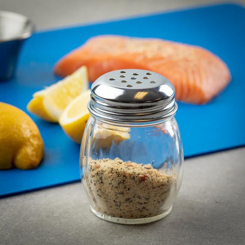 Cheese Shaker 6 OZ Glass Swirl Perforated Hand Wash 1/Each