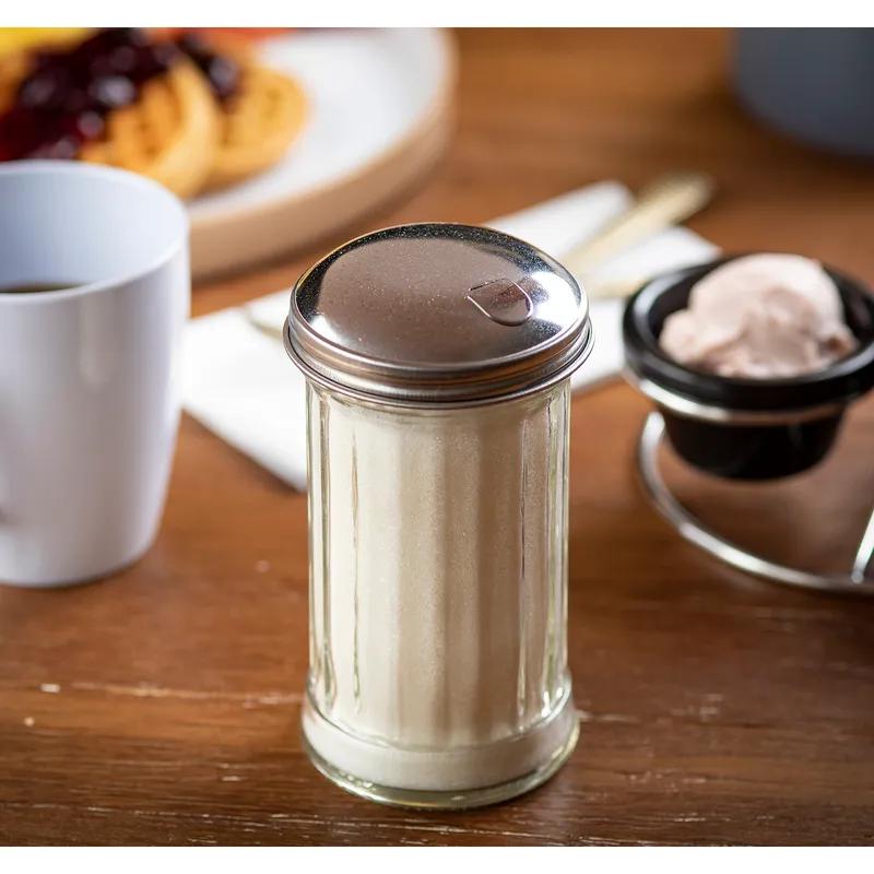 Sugar Pourer 3.06X3.06X5.625 IN 12 OZ Glass Clear With Side Flap Top Panelled Fluted 1/Each