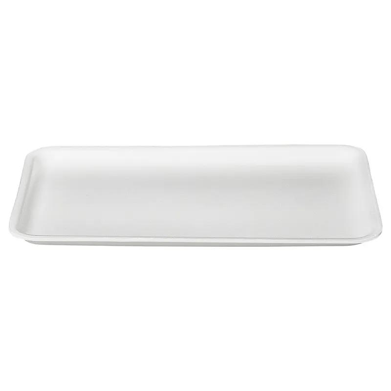 16S Meat Tray 7.38X12.38X0.63 IN 1 Compartment Polystyrene Foam White Rectangle 250/Case