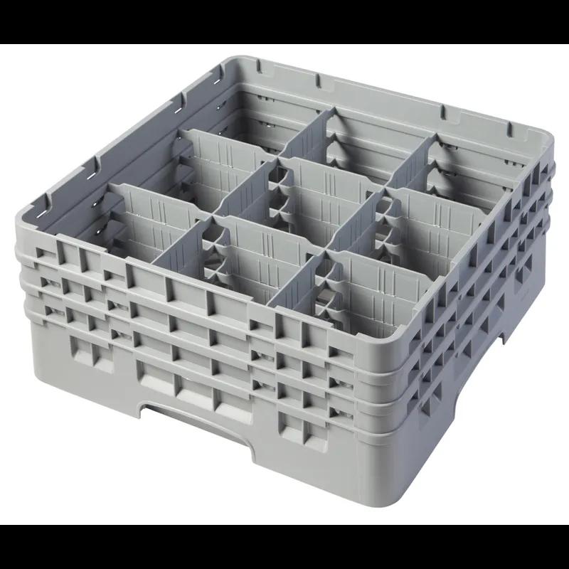 Cambro Glass Rack 19.25X19.25X3.875 IN 9 Compartment Gray With Extension 1/Each