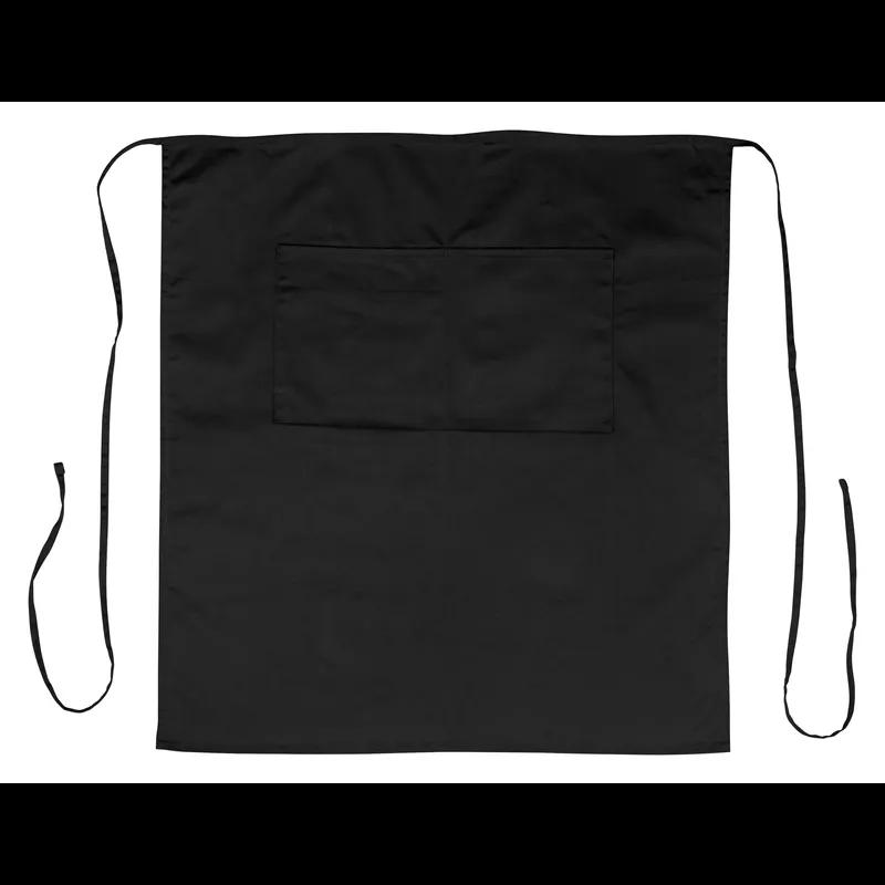 Bistro Apron Black Poly Blend (65% Polyester, 35% Cotton) With Pockets Full Length 1/Each