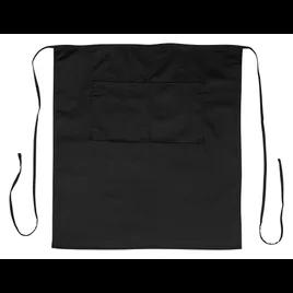 Bistro Apron Black Poly Blend (65% Polyester, 35% Cotton) With Pockets Full Length 1/Each