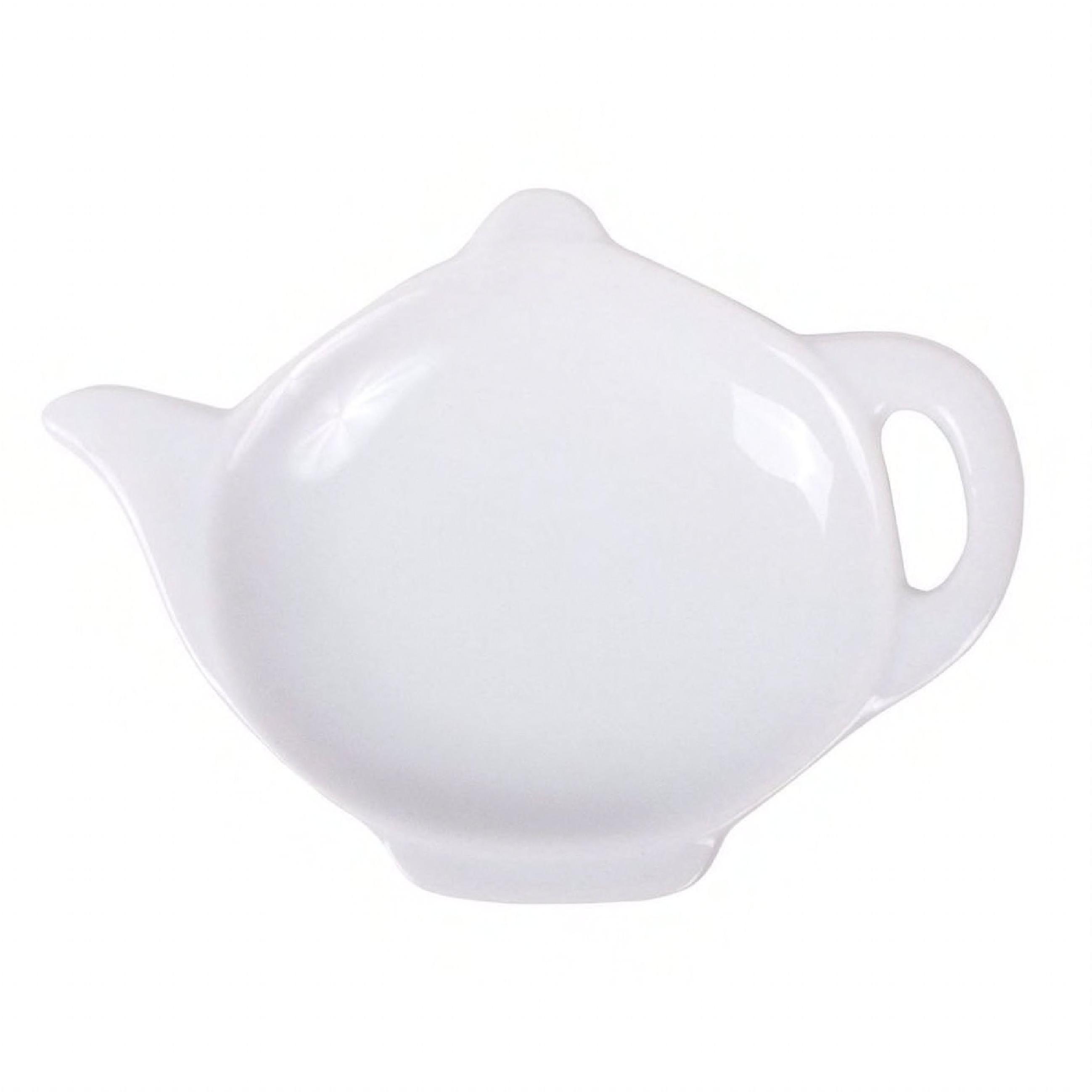 Teapot Teabag Caddy 4.5 IN White 1/Each