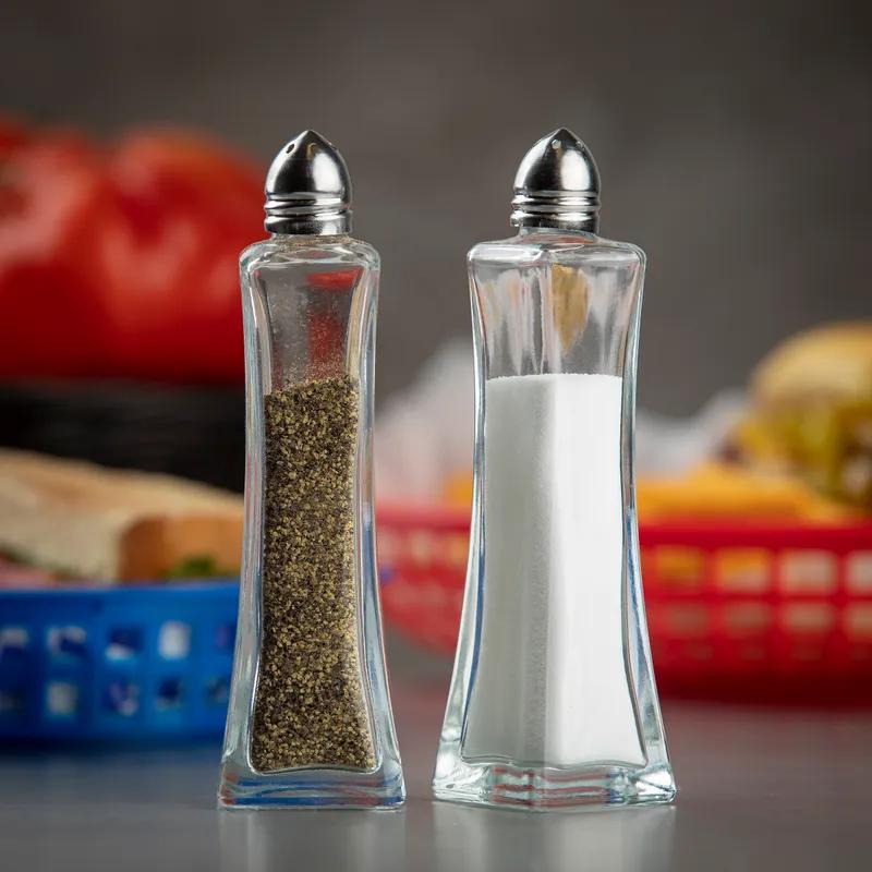 Metro Salt & Pepper Shaker 2 OZ Glass Clear Chrome Top 1/Each