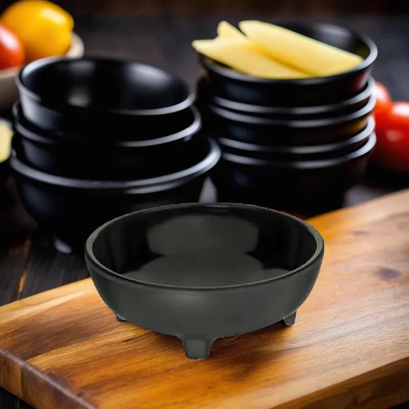 Ramekin Salsa Dish 8 OZ China Black 48/Case