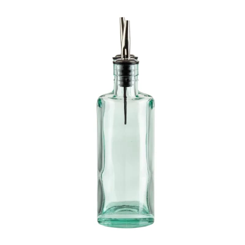 Oil & Vinegar Bottle 8.5 OZ Glass Translucent Green 1/Each