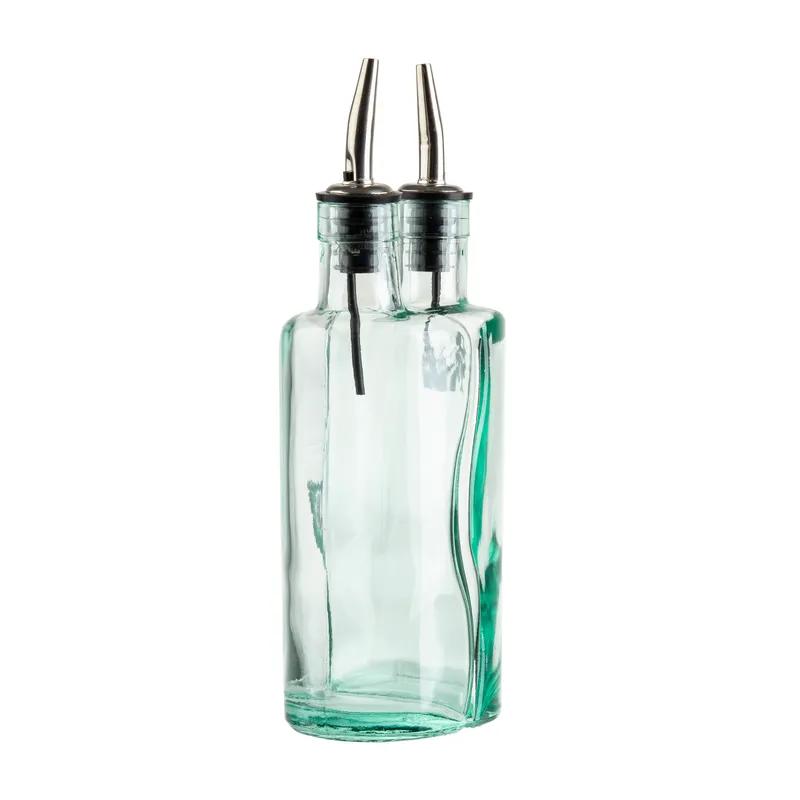 Oil & Vinegar Bottle 8.5 OZ Glass Translucent Green 1/Each