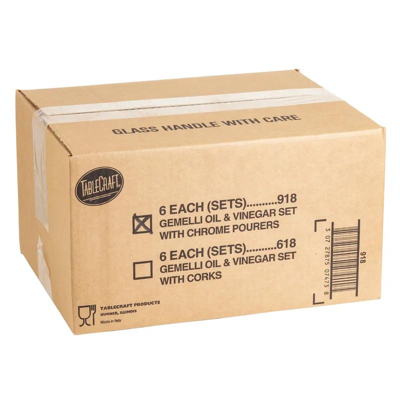 Oil & Vinegar Bottle 8.5 OZ Glass Translucent Green 1/Each