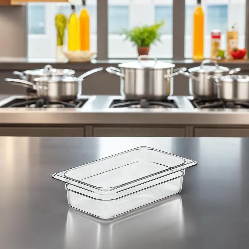 Camwear® Food Pan 1/4 Size 2.5 IN 1.8 QT Clear PC 1/Each