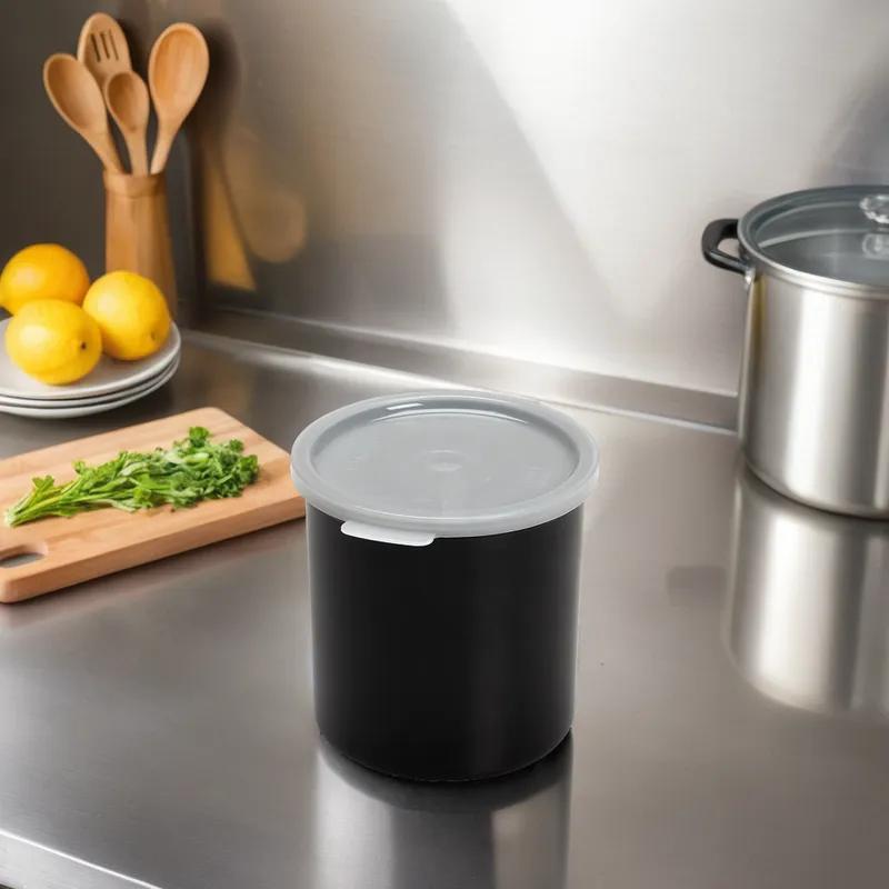 Crock 1.2 QT Black With Lid 1/Each