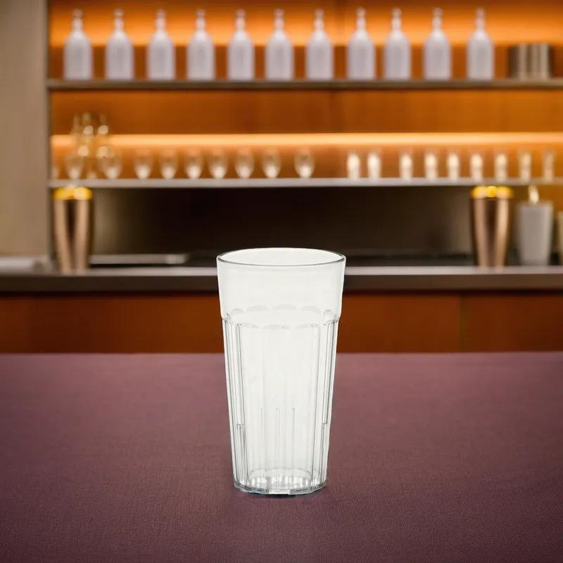 Newport Tumbler 16 FLOZ SAN Clear Fluted Stackable Dishwasher Safe 36 Count/Case