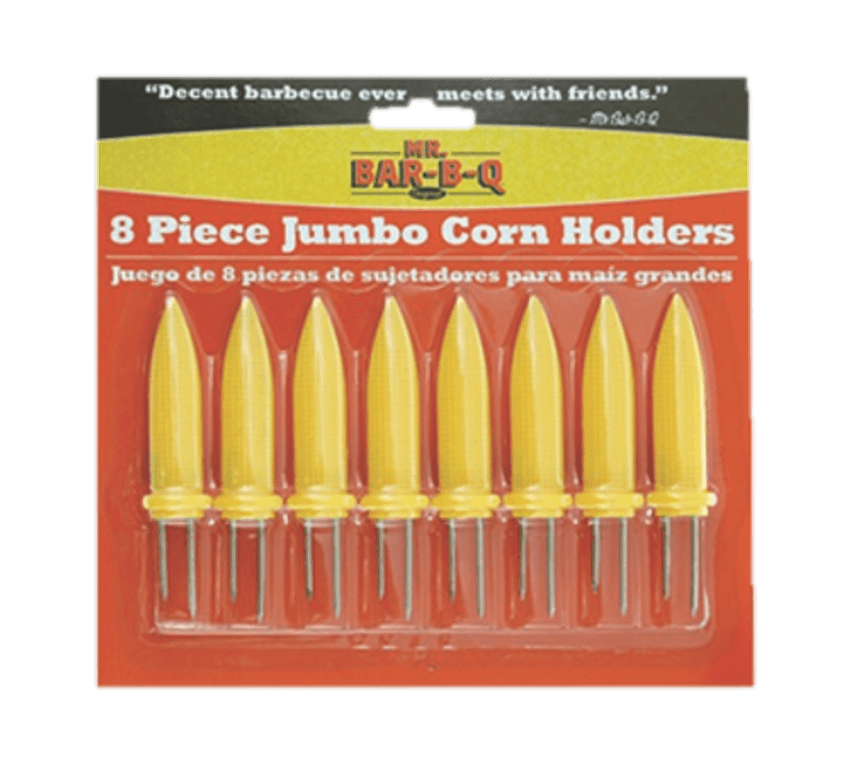Corn Holder Set Jumbo Plastic Yellow 8 Piece 8/Pack