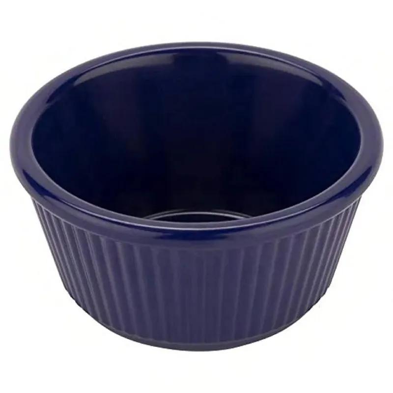 Ramekin 4 OZ Melamine Cobalt Blue Ribbed 1/Each