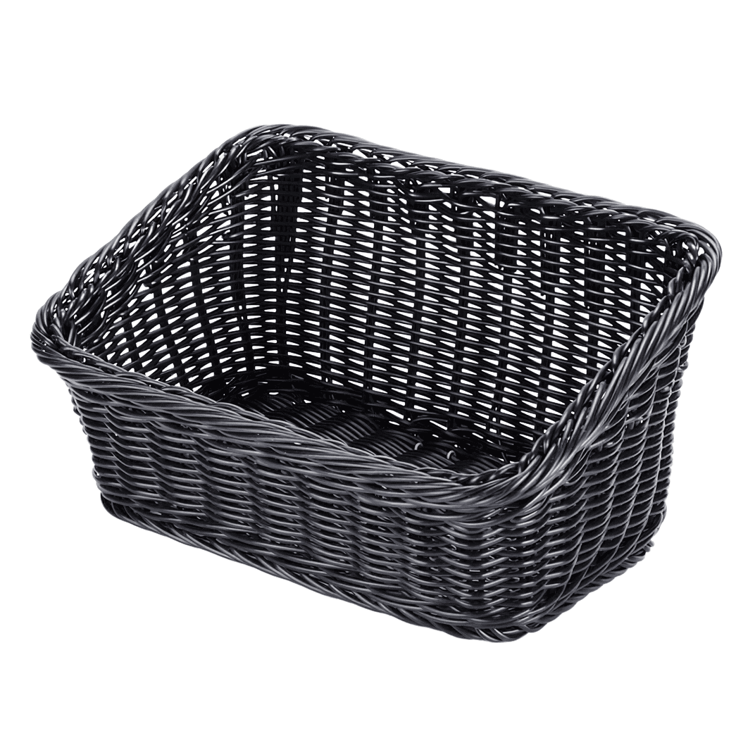Basket 13X9.25X4 IN Polyweave Black Rectangle 1/Each