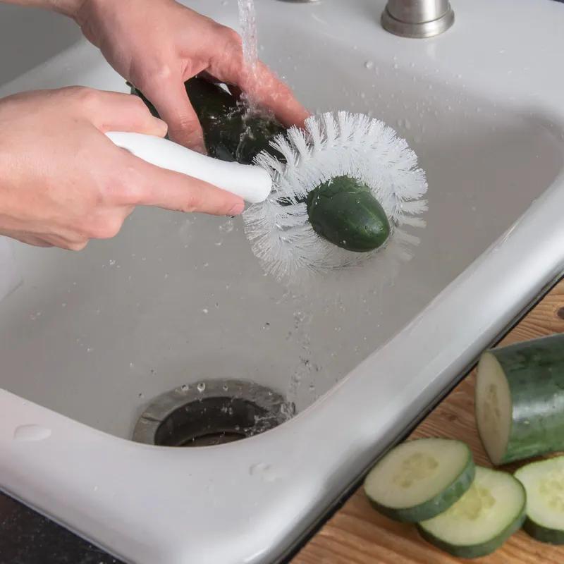 Sparta® Vegetable Brush 8.75X4.50X1.50 IN Plastic Polypropylene (PP) White Short Handle 1/Each