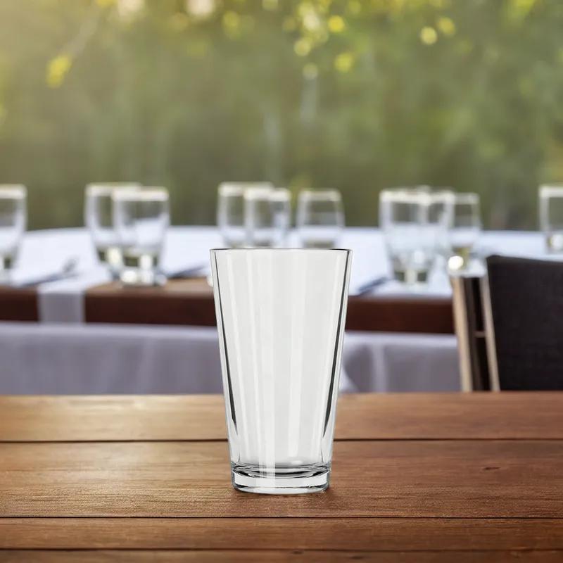 English Beverage Glass 3.25X3.25X3.25X6 IN 16 OZ Glass Clear Heat-Treated 36/Case