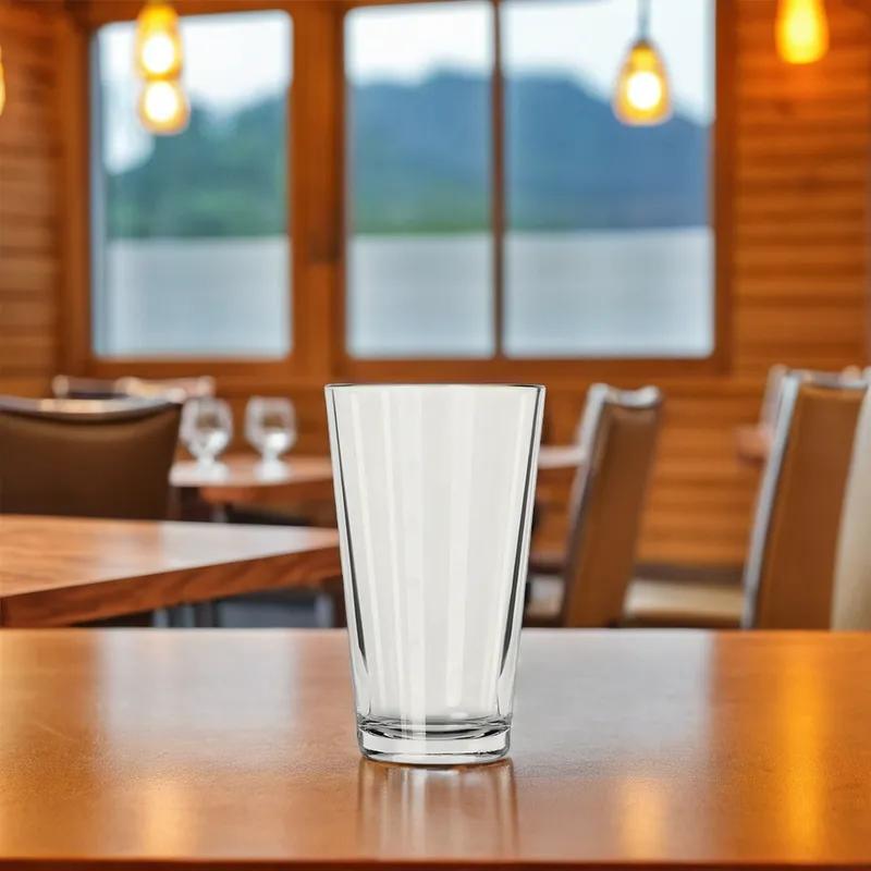 English Beverage Glass 3.25X3.25X3.25X6 IN 16 OZ Glass Clear Heat-Treated 36/Case