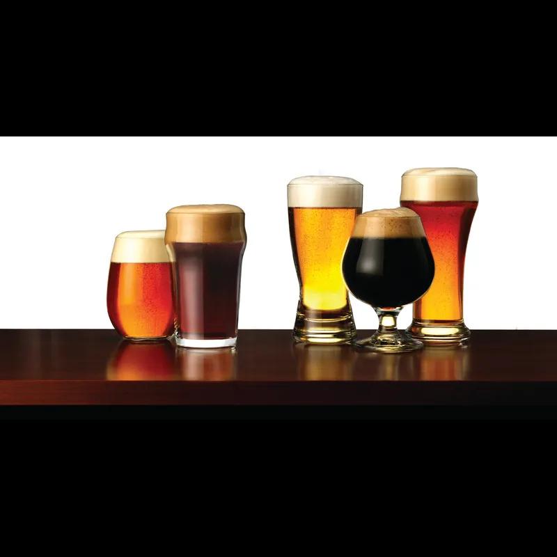 English Beverage Glass 3.25X3.25X3.25X6 IN 16 OZ Glass Clear Heat-Treated 36/Case