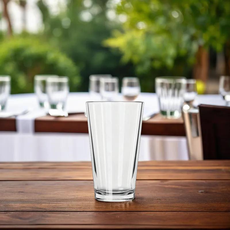 English Beverage Glass 3.25X3.25X3.25X6 IN 16 OZ Glass Clear Heat-Treated 36/Case