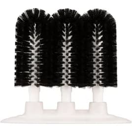 Glass Washing Brush 8X4 IN Plastic Black Triple 1/Each