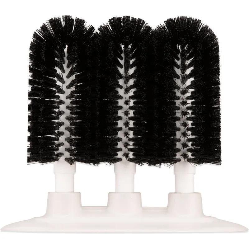 Glass Washing Brush 8X4 IN Plastic Black Triple 1/Each