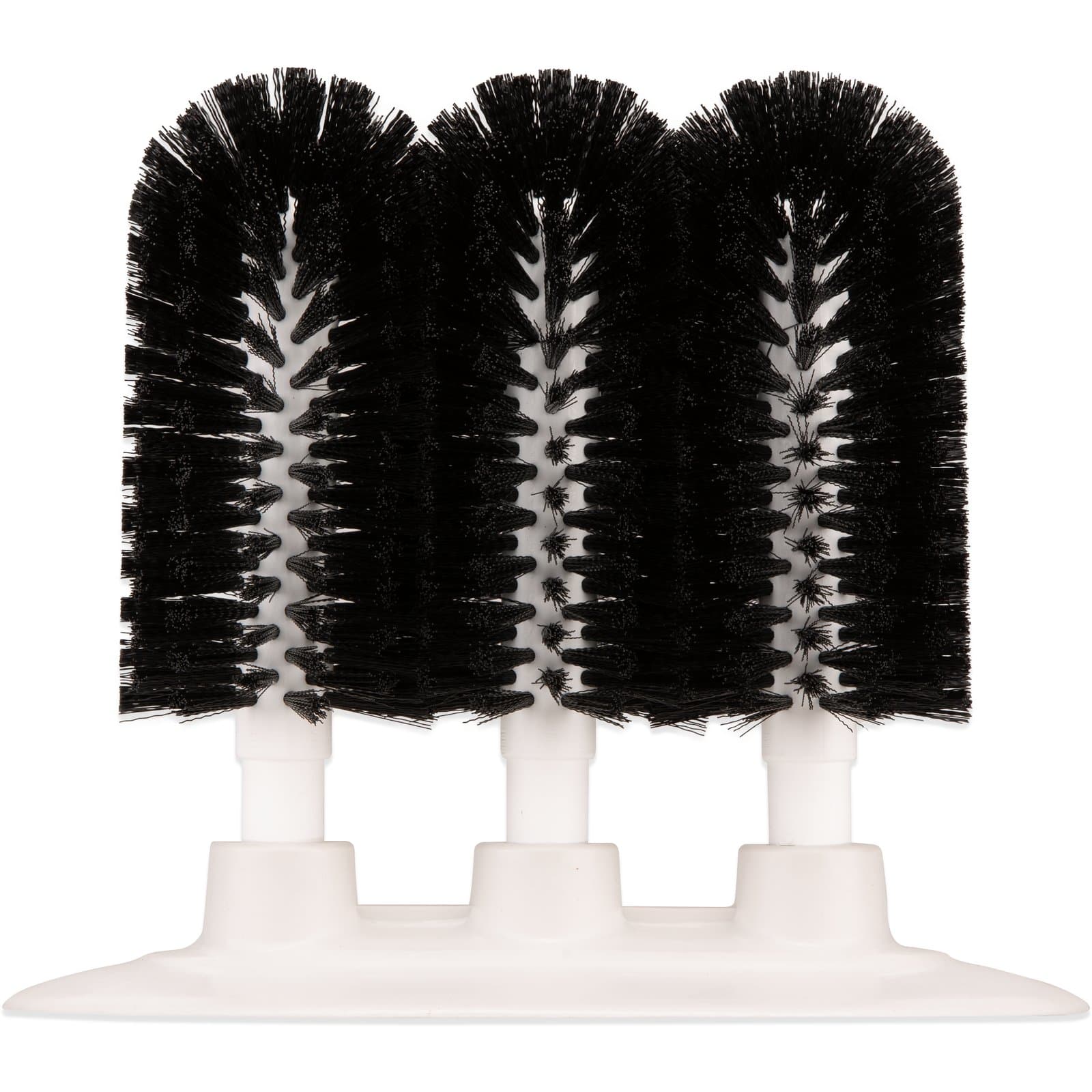 Glass Washing Brush 8X4 IN Plastic Black Triple 1/Each