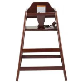 High Chair Mahogany Rubber Wood Stackable ASTM-F404 18 Compliant 1/Each