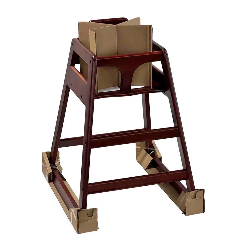 High Chair Mahogany Rubber Wood Stackable ASTM-F404 18 Compliant 1/Each
