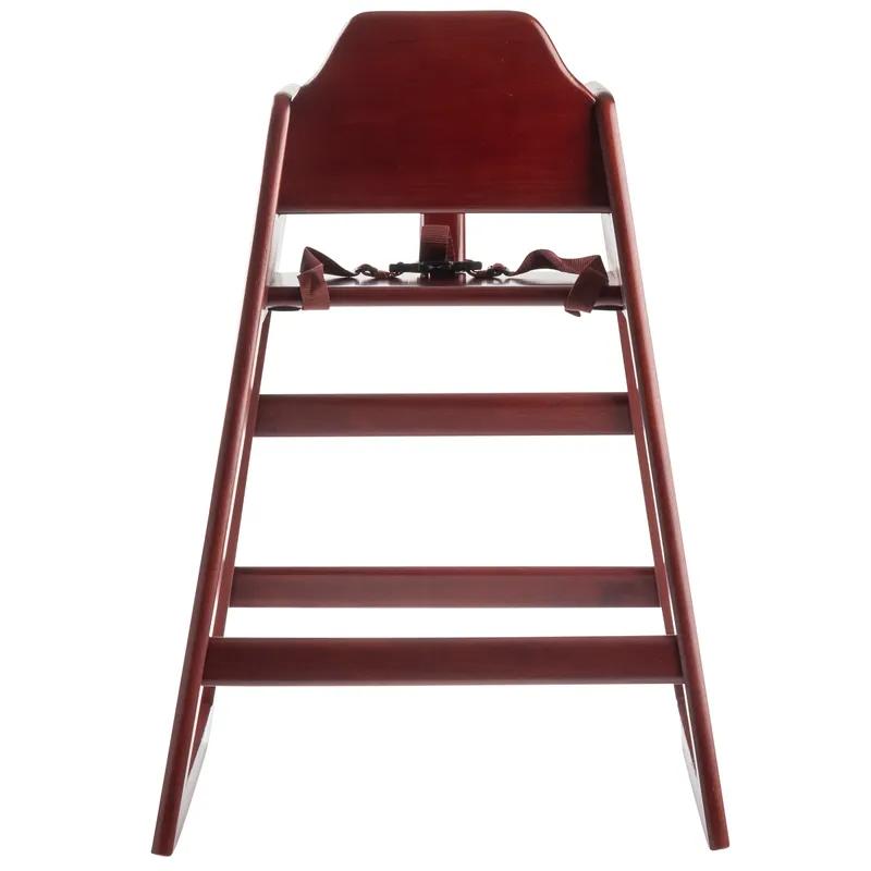High Chair Mahogany Rubber Wood Stackable ASTM-F404 18 Compliant 1/Each