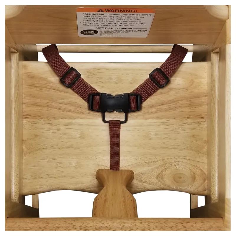 High Chair Natural Rubber Wood Stackable ASTM-F404 18 Compliant 1/Each