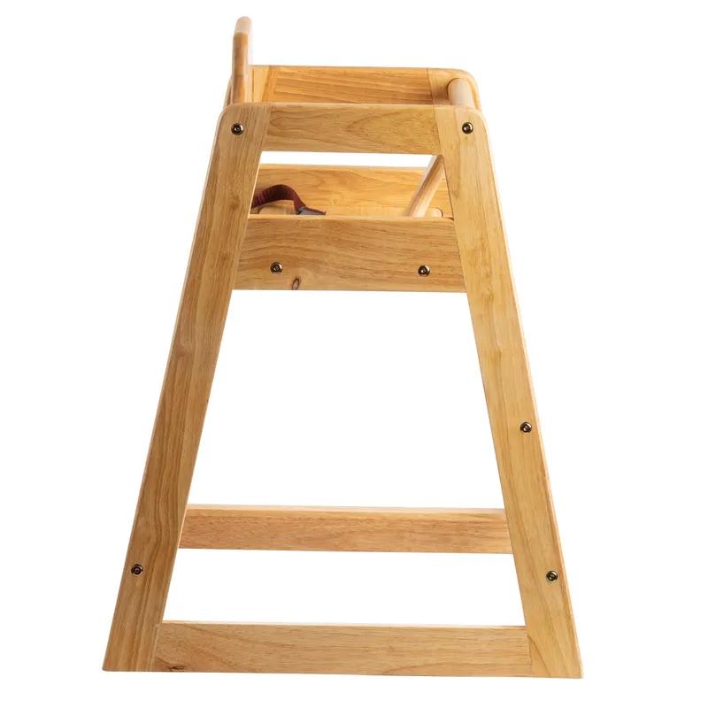 High Chair Natural Rubber Wood Stackable ASTM-F404 18 Compliant 1/Each