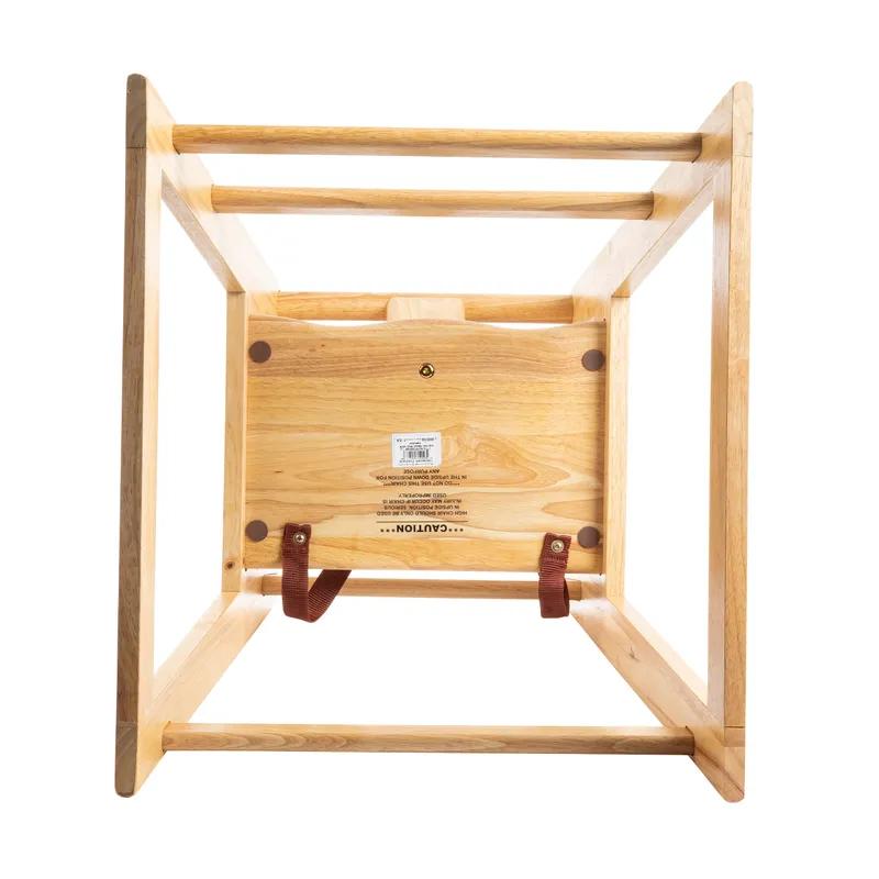 High Chair Natural Rubber Wood Stackable ASTM-F404 18 Compliant 1/Each