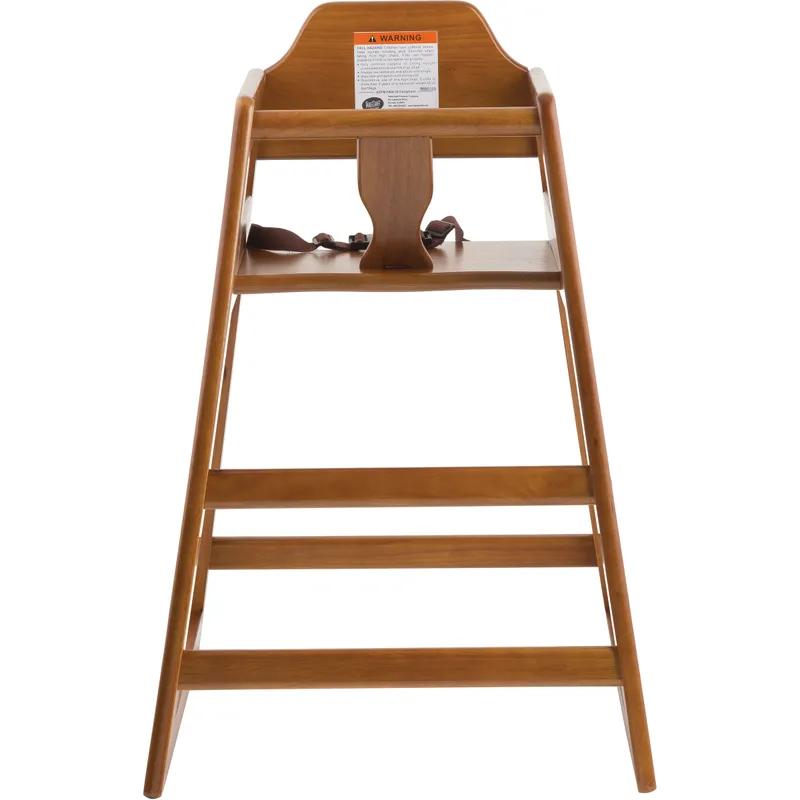 High Chair Walnut Rubber Wood Stackable ASTM-F404 18 Compliant 1/Each