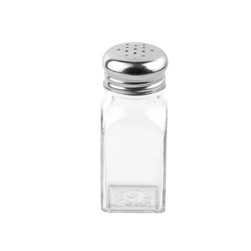 Salt & Pepper Shaker 1.5X4 IN 2 OZ Glass Square Mushroom Top 1/Each