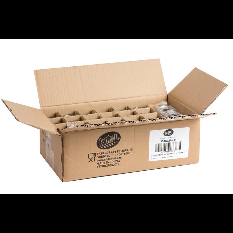 Salt & Pepper Shaker 1.5X4 IN 2 OZ Glass Square Mushroom Top 1/Each