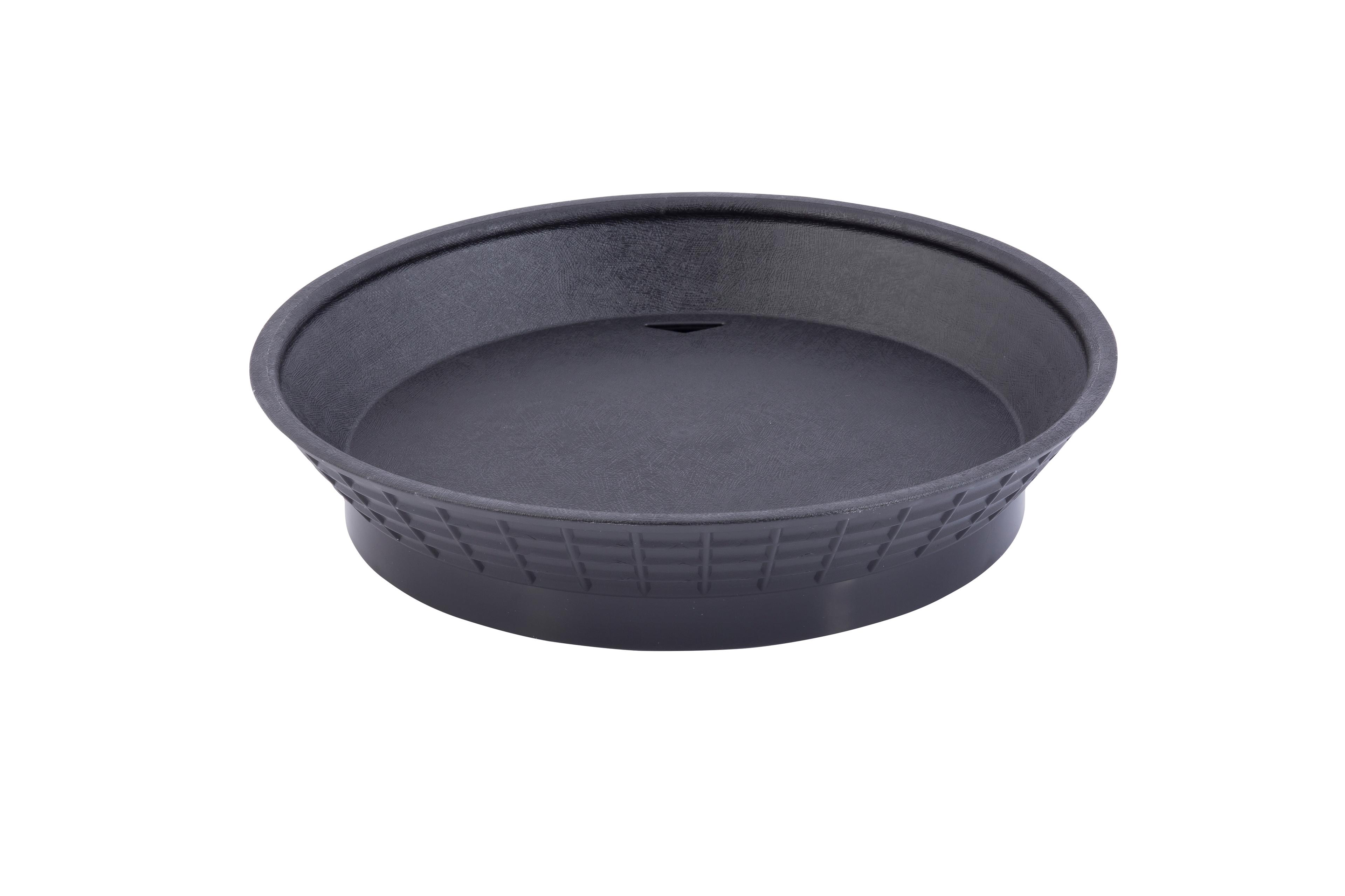 Platter 9 IN Polypropylene Homopolymer (PPH) Black Round 1/Each