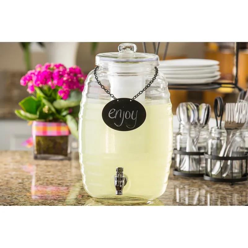 Beehive Collection™ Beverage Dispenser 10.75X10.75X16 IN 2.5 GAL Glass Ice Core/Infuser Hand Wash 1/Each