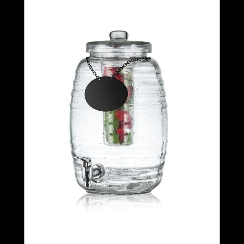 Beehive Collection™ Beverage Dispenser 10.75X10.75X16 IN 2.5 GAL Glass Ice Core/Infuser Hand Wash 1/Each