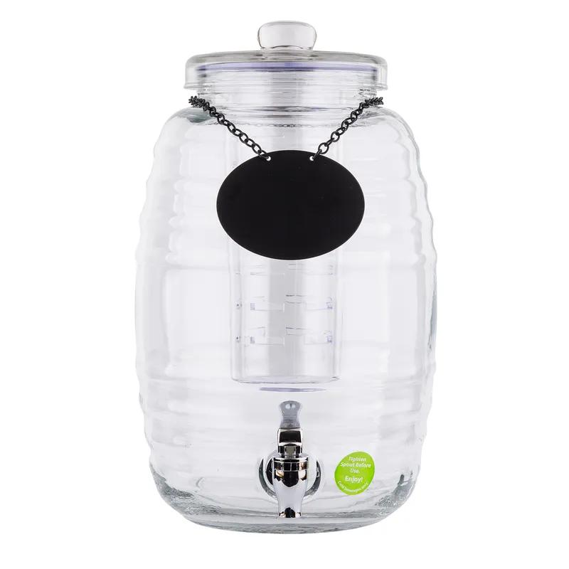 Beehive Collection™ Beverage Dispenser 10.75X10.75X16 IN 2.5 GAL Glass Ice Core/Infuser Hand Wash 1/Each
