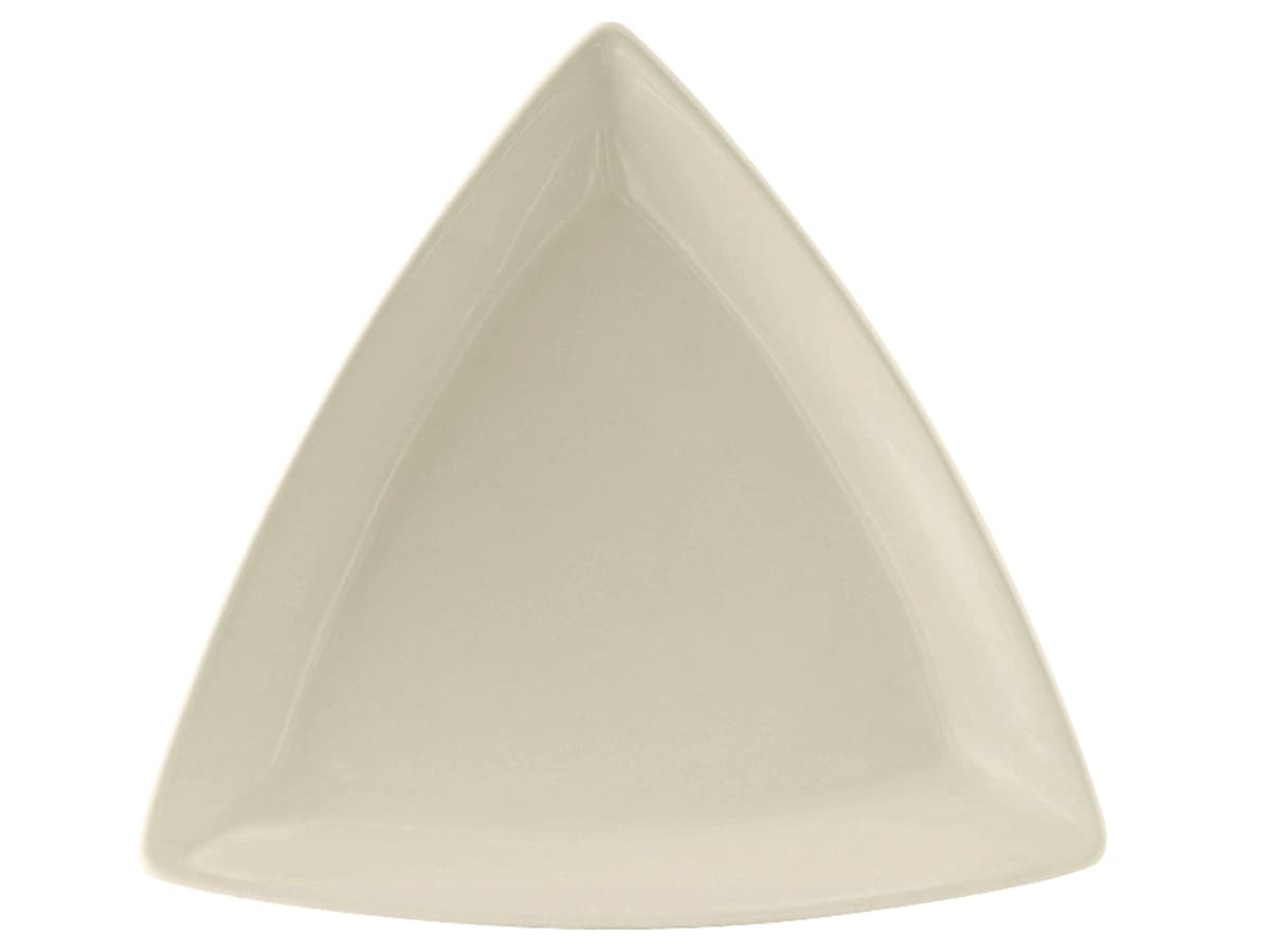 Plate 12.5 IN China Eggshell Triangle Fully Vitrified Oven Safe Dishwasher Safe Microwave Oven Safe 6/Case