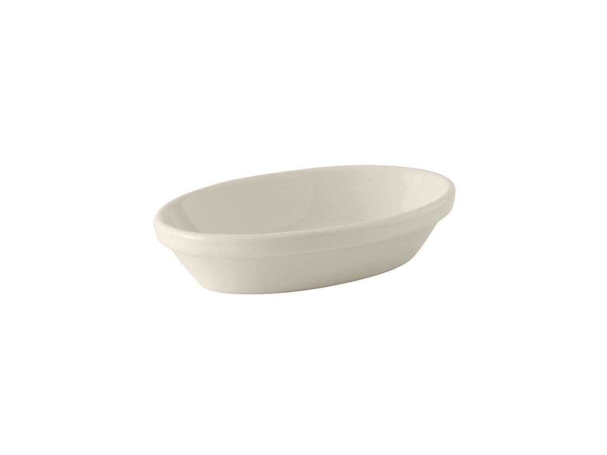 Baker Dish 8 OZ China Eggshell Oval Nested Fully Vitrified Oven Safe Dishwasher Safe Microwave Oven Safe 12/Case