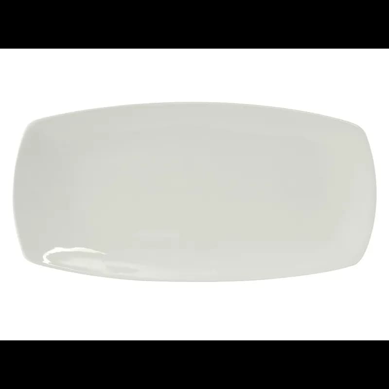 Plate 16X8 IN China Porcelain White Rectangle Tapered Ends Fully Vitrified 12/Case