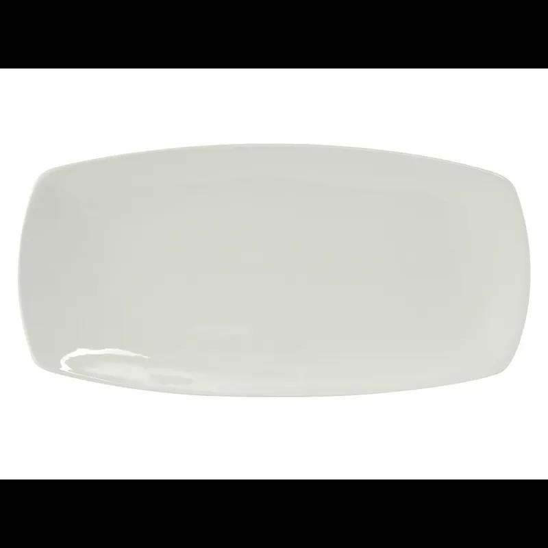Plate 16X8 IN China Porcelain White Rectangle Tapered Ends Fully Vitrified 12/Case
