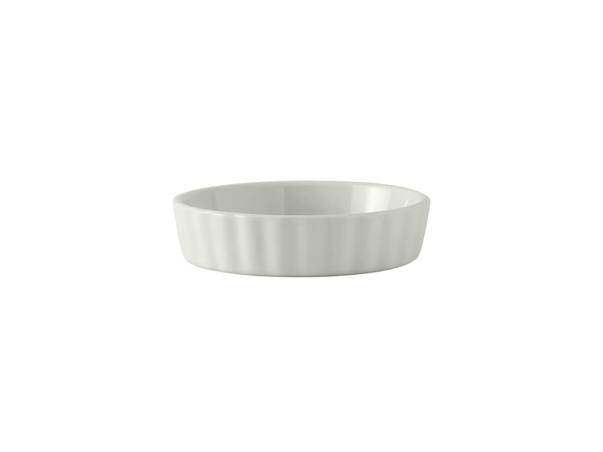 Crème Brulee Dish 8 OZ China Porcelain White Round Fluted Fully Vitrified 12/Case