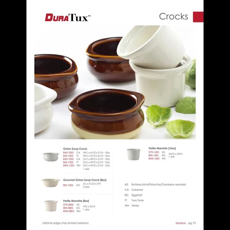 Onion Soup Crock 12 OZ China Brown Beige Round Fully Vitrified Oven Safe Dishwasher Safe Microwave Oven Safe 12/Case