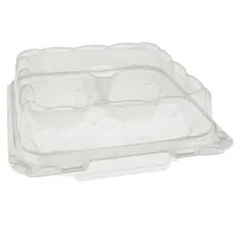 Cupcake Hinged Container With Dome Lid 8.6X8.6X3.22 IN 4 Compartment PET Clear Square 120/Case