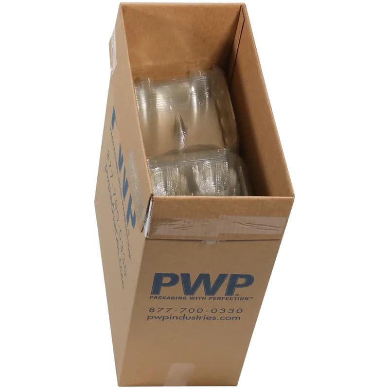 Cupcake Hinged Container With Dome Lid 8.6X8.6X3.22 IN 4 Compartment PET Clear Square 120/Case