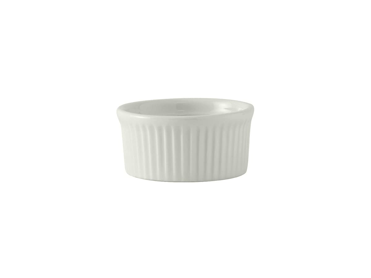 Ramekin 3.5 IN 5 OZ China Porcelain White Round Fluted Fully Vitrified 48/Case